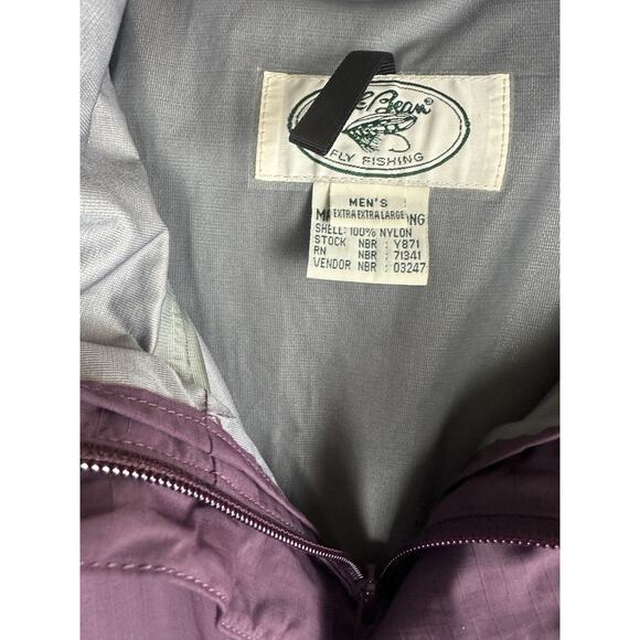 Vintage LL Bean Fly Fishing Hooded Wading Full Zip Cursive Logo Jacket Men's XXL - Picture 7 of 13